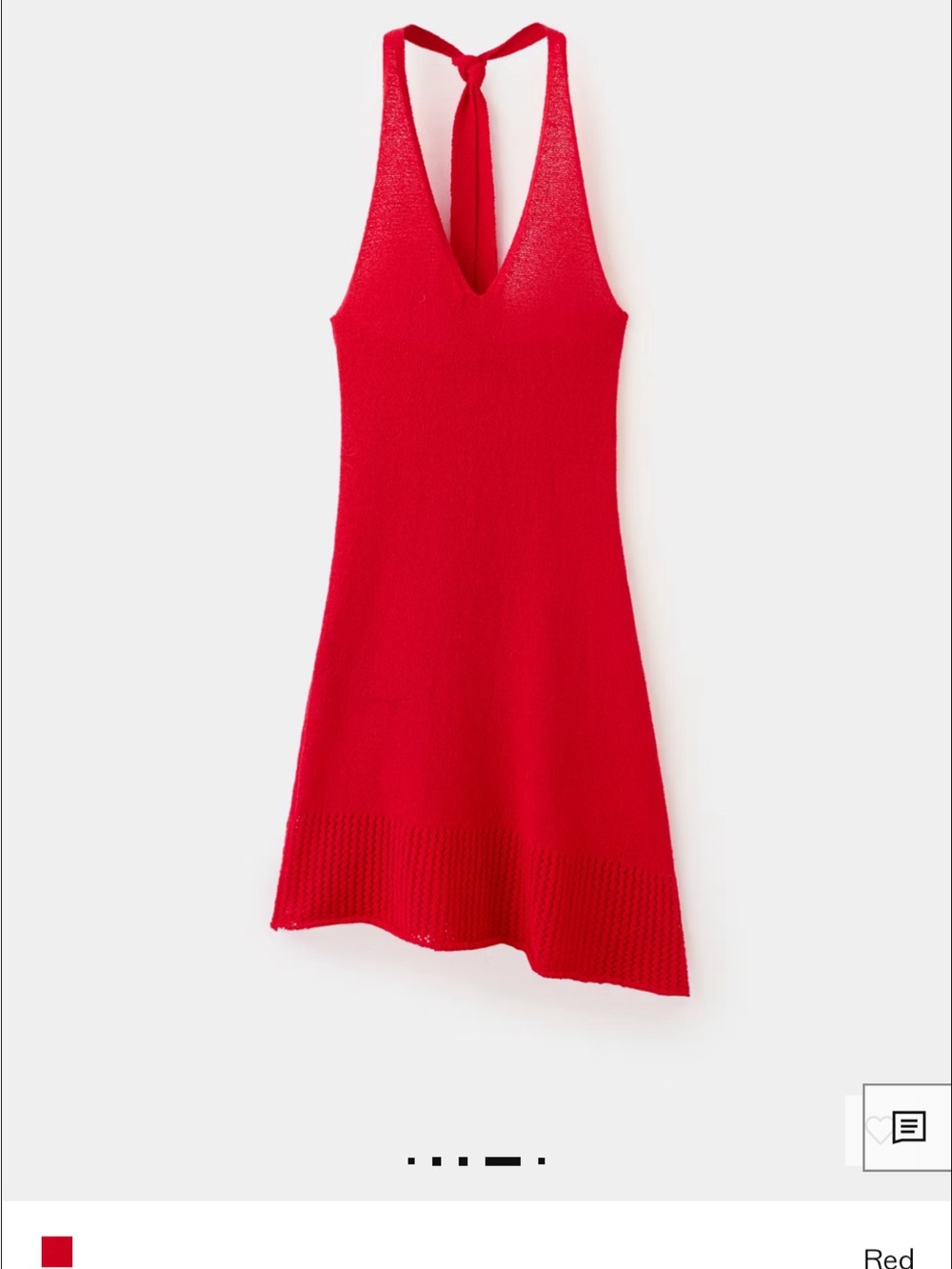 Mango Asymmetrical Red Knit Halter Dress